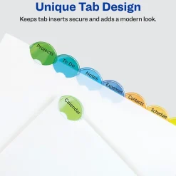 Avery Style Edge Insertable Plastic Dividers with Pocket, 8 Tabs, Multicolor (11293) Sale