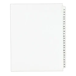 Avery Style Numeric 51-75 Paper Dividers, 25 Tabs, White (01332)