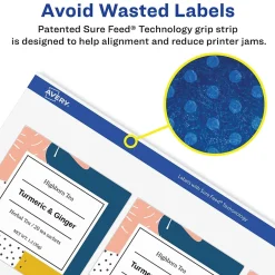 Avery Sure Feed Inkjet Shipping Labels, 3-1/3" x 4", White, 120 Labels/Pack (8254)* Shipping Labels
