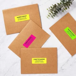 Avery Sure Feed Laser Address Labels, 1 x 2 5/8", Assorted Neon Colors, 450 Labels/Pack (5979)* Address Labels