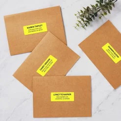 Avery Sure Feed Laser Address Labels, 1" x 2 5/8", Neon Yellow, 750 Labels/Pack (5972)* Address Labels