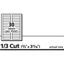 Avery Sure Feed Laser/Inkjet File Folder Labels, 2/3