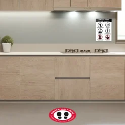 Social Distance Signage<Avery Surface Safe "Prevent Germs from Spreading" Preprinted Wall Decals, 7" x 10", White/Black, 5/Pack (83174)