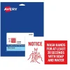 Social Distance Signage<Avery Surface Safe "Wash Hands" Preprinted Wall Decals, 7" x 10", White/Red, 5/Pack (83175)