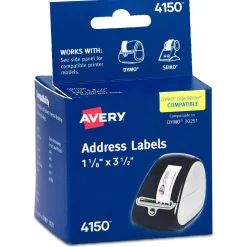 Avery Thermal Address Labels, 1-1/8" x 3-1/2", White, 260 Labels/Box (4150)* Address Labels