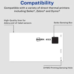 Avery Thermal Shipping Labels, 2-1/8" x 4", White, 140 Labels/Box (4153) Clearance