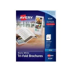 New Tri-Fold Matte Brochure Paper, 8.5" x 11", 100 Sheets/Pack (08324) Photo Paper