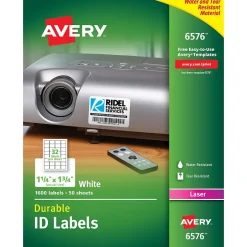 Avery TrueBlock Laser Durable ID Labels, 1-1/4" x 1-3/4", White, 1,600 Labels/Box (6576) Online