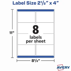 Avery TrueBlock Laser Shipping Labels, 2-1/2