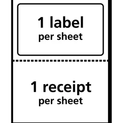 Avery TrueBlock Laser Shipping Labels with Paper Receipts, 5-1/16