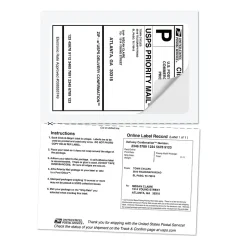 Avery TrueBlock Laser Shipping Labels with Paper Receipts, 5-1/16