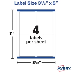Avery TrueBlock Laser Shipping Labels, 3-1/2