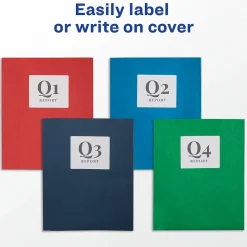 Avery Two-Pocket Folders, Dark Blue, 25/Box (47985) New