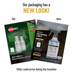 Avery UltraDuty Waterproof Laser GHS Chemical Labels, 3 1/2