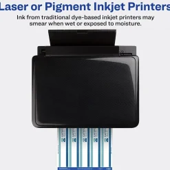 Avery Waterproof Laser/ Inkjet Wraparound Labels, 1.25" x 9.75", White, 40 Labels/Pack (22845) Outlet