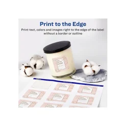 Avery Waterproof Laser/Pigment-Inkjet Square Labels, 2