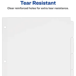 Avery Write & Erase Paper Dividers, 5 Tabs, White, 36 Sets/Box (11506) Discount