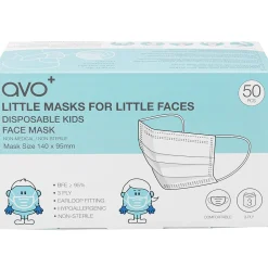 Masks<AVO+ 3-ply Disposable Face Mask, Kids', Blue, 50/Box (SMN200055)