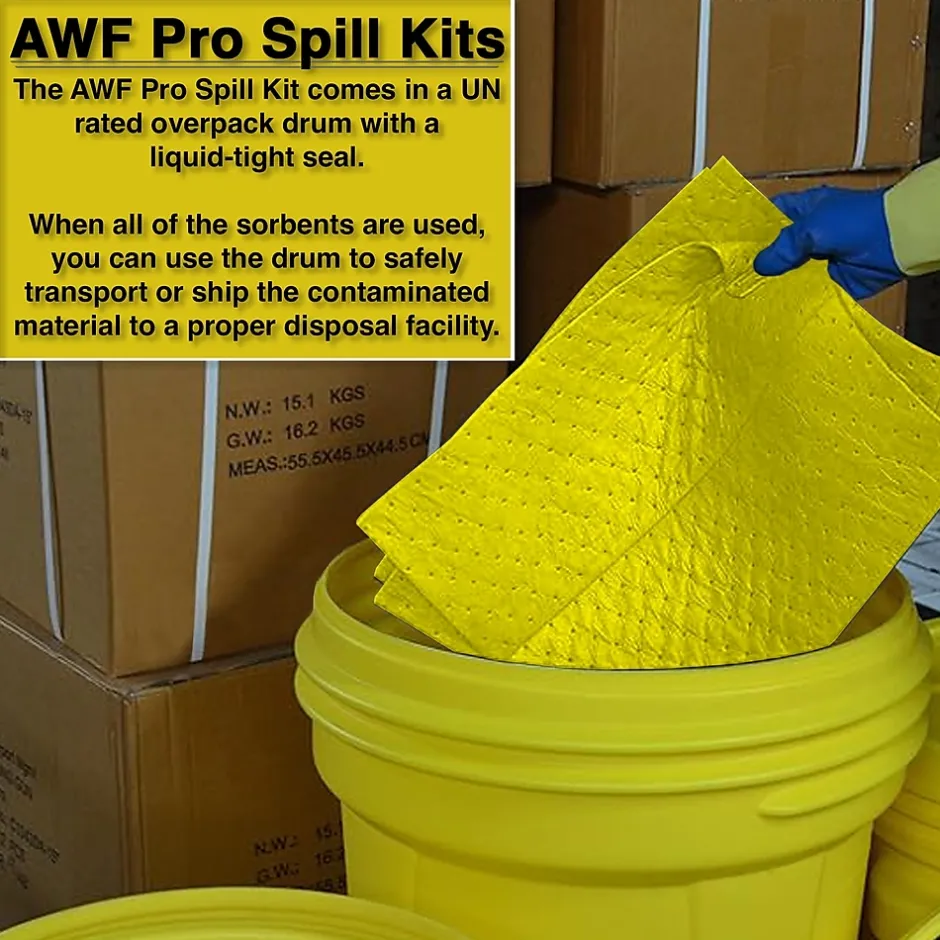 Sorbents & Spill Control<AWF Pro AWF Hazardous Spill Kit, 20 Gal, 54 pieces (KTSK 10214-RT)
