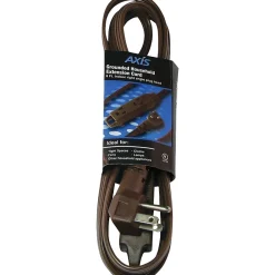 Extension Cords<Axis 8' Extension Cord, 3-Outlet, Brown (KIT45504)