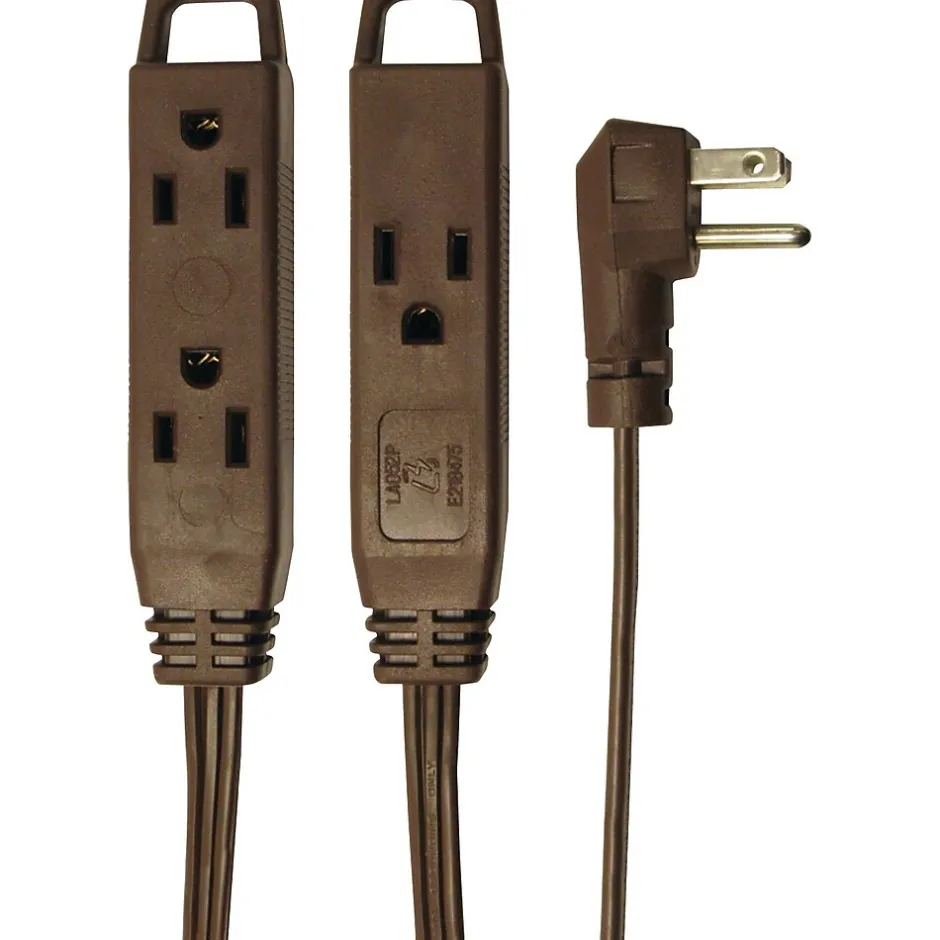 Extension Cords<Axis 8' Extension Cord, 3-Outlet, Brown (KIT45504)