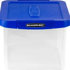 Bankers Box® Bankers Box Heavy Duty Locking File Totes, Letter/Legal Size, Blue/Clear (0086201)
