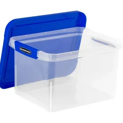 Bankers Box® Bankers Box Heavy Duty Locking File Totes, Letter/Legal Size, Blue/Clear (0086201)