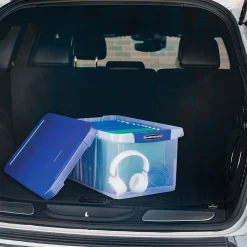 Bankers Box® Bankers Box Heavy-Duty Latch Lid Plastic File Box, Letter Size, Blue/Clear, Each (86101)