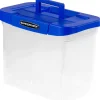 Bankers Box® Bankers Box Heavy-Duty Plastic Portable File Storage Box, Letter Size, Blue/Clear (0086301) Hot
