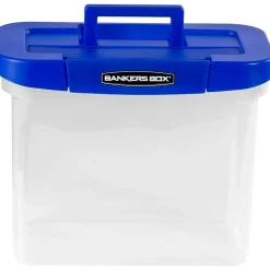 Bankers Box® Bankers Box Heavy-Duty Plastic Portable File Storage Box, Letter Size, Blue/Clear (0086301) Hot