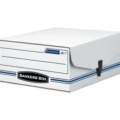 Bankers Box® Bankers Box Liberty Binder-Pak Corrugated File Storage Box, Snap Closure, Check & Voucher Size, White/Blue (48110) New