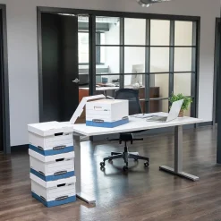 Bankers Box® Bankers Box Medium-Duty Corrugated File Storage Boxes, Lift-Off Lid, Letter Size, White/Blue, 20/Carton (0070110) Best