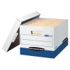 Bankers Box® Bankers Box R-Kive® Heavy-Duty FastFold File Storage Boxes, Lift-Off Lid, Letter/Legal Size, White/Blue, 12/Carton (07243) Discount