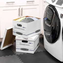 Bankers Box® Bankers Box Stor/File 60% Recycled Corrugated File Box Lift Off Lid, Letter/Legal Size, White/Blue, 20/Pack (0070333) New