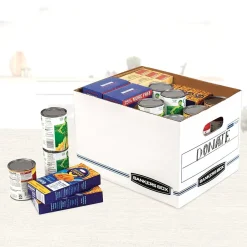 Bankers Box® Bankers Box Stor/File 60% Recycled Corrugated File Box Lift Off Lid, Letter/Legal Size, White/Blue, 6/Pack (57036-04) Online