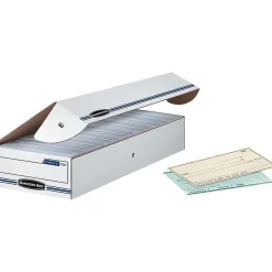 Bankers Box® Bankers Box Stor/File Basic Duty Storage Boxes, Check Size, White/Blue, 12/Carton (00706) Sale