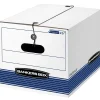 Bankers Box® Bankers Box Stor/File Medium-Duty FastFold File Storage Boxes, String & Button, Letter/Legal Size, White/Blue, 12/Carton (00025) Best