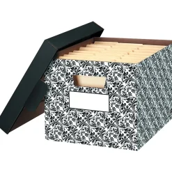 Bankers Box® Stor/File Medium Duty Recycled FastFold Corrugated File Box with Lift Off lid, Letter/Legal Size, Brocade Online