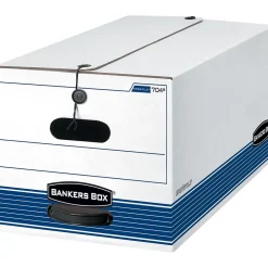 Bankers Box® Bankers Box Stor/File Medium Duty 65% Recycled Corrugated File Box, Letter Size, White/Blue, 4/Carton (0070403) Outlet