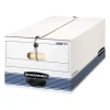Bankers Box® Bankers Box Stor/File Medium-Duty FastFold File Storage Boxes, String & Button, Legal Size, White/Blue, 4/Carton (0070503) Clearance