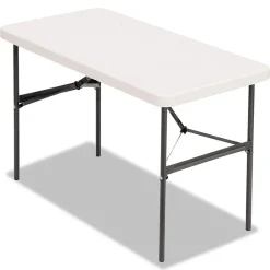Discount Banquet Folding Table, Rectangular, Radius Edge, 48 x 24 x 29, Platinum/Charcoal Folding Tables
