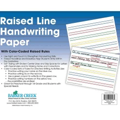 New 8.5" x 11" Raised Line Handwriting Paper, 50 Sheets/Pack (5503) Classroom Paper
