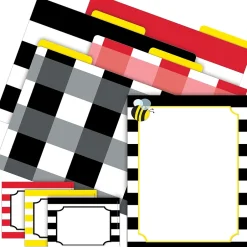 Barker Creek Buffalo Plaid & Wide Stripes File Folder, 1/3-Cut Tab, Letter Size, Assorted, 107/Set (142) Discount