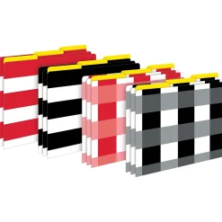 Barker Creek Buffalo Plaid & Wide Stripes File Folder, 1/3-Cut Tab, Letter Size, Assorted, 42/Set (4421) Discount