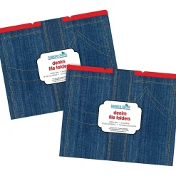 Barker Creek Denim Letter-Size File Folders, 24/Set (BC3942) Outlet