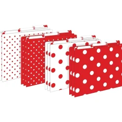Barker Creek File Folder Set, 1/3-Cut Tab, Letter Size, Red & White Dot, 12/Pack (2009) Clearance