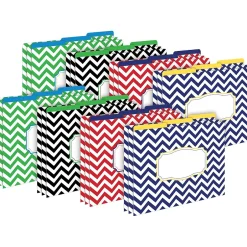 Barker Creek File Folder Set, 1/3-Cut Tab, Letter Size, Nautical Chevron, 24/Set (4384) Discount