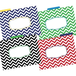 Barker Creek File Folder Set, 1/3-Cut Tab, Letter Size, Nautical Chevron, 24/Set (4384) Discount