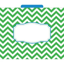 Barker Creek File Folder Set, 1/3-Cut Tab, Letter Size, Nautical Chevron, 12/Pack (2007)