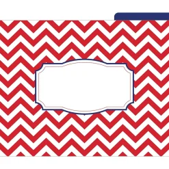 Barker Creek File Folder Set, 1/3-Cut Tab, Letter Size, Nautical Chevron, 12/Pack (2007)